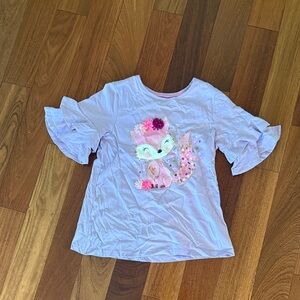 Isaac Mizrahi Lavender Fox Print Kids Tee